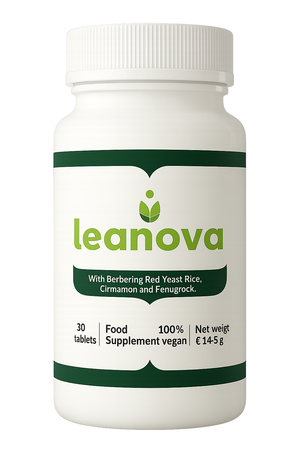 Frasco do suplemento Leanova